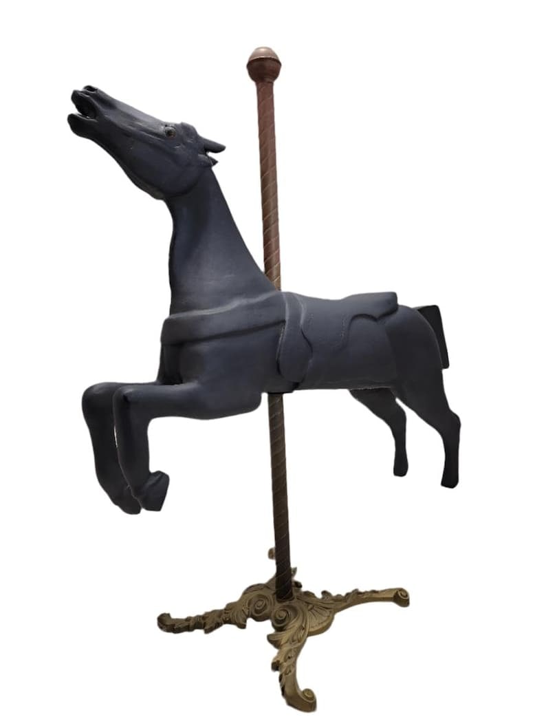 Antique Wood Carved American Jumper Carousel Horse (1 of 5)