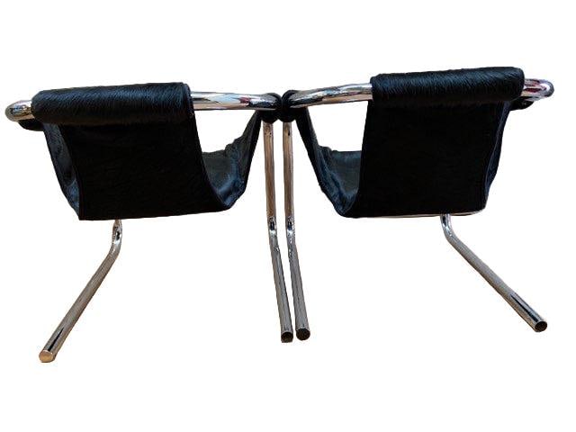 Postmodern Chrome Vecta Zermatt Sling Chair Newly Reupholstered - Pair - 6