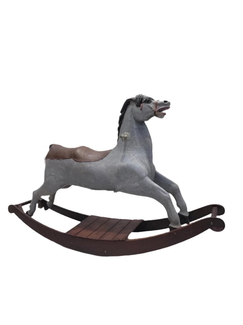 Antique French Double Seater Carousel Rocker Horse - 2