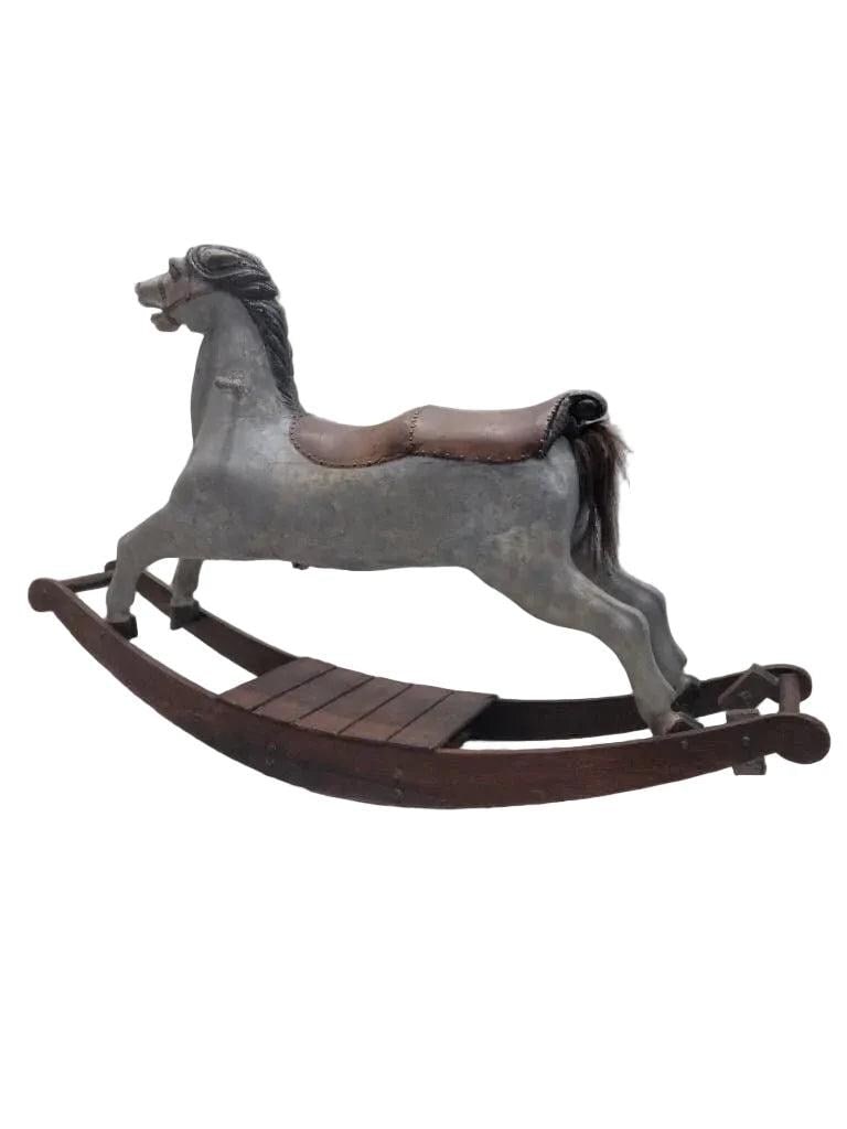 Antique French Double Seater Carousel Rocker Horse - 6
