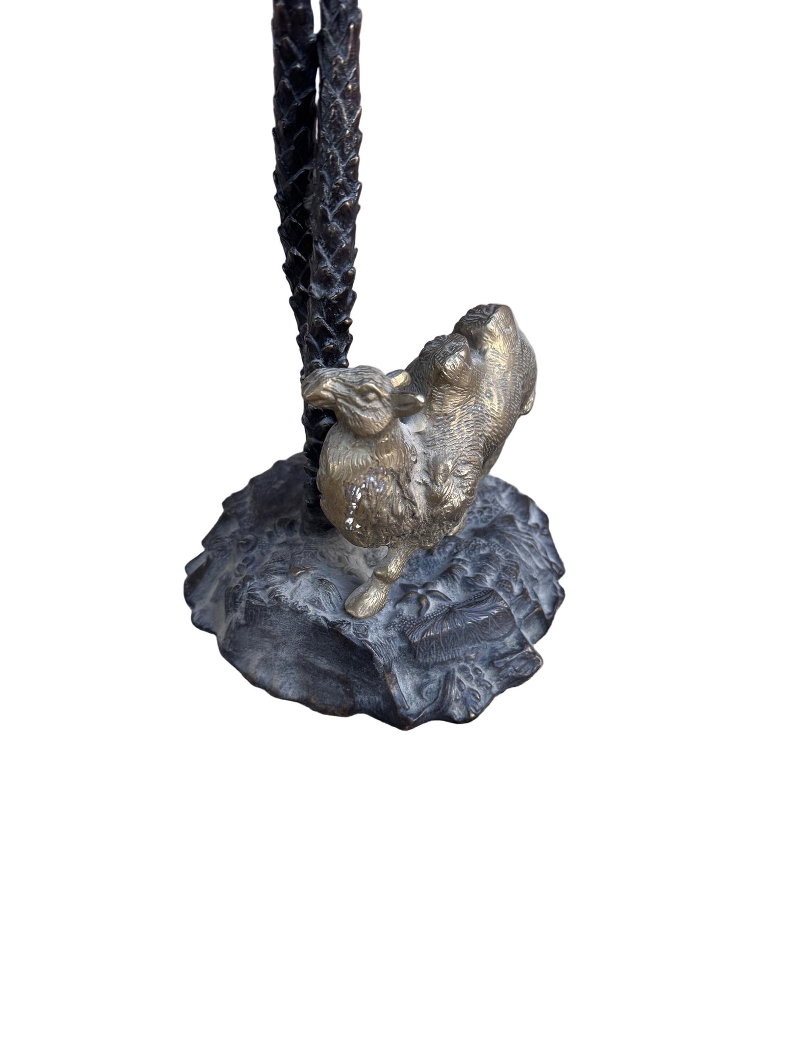 Anglo Indian Bronze Serving Bowl on a Palm Tree Stand with Camel - 6
