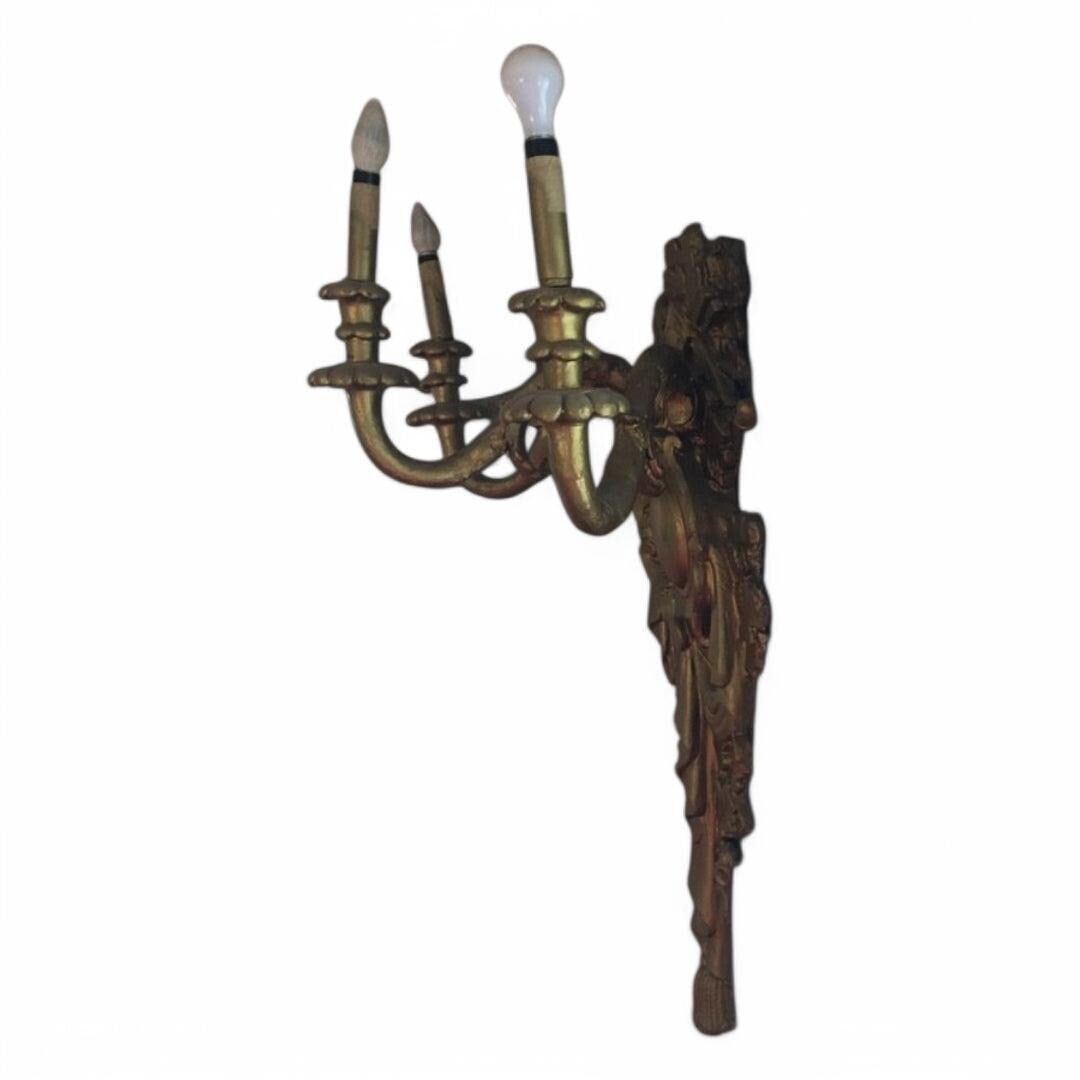 Antique Neoclassical Style Oversized Wall Sconces - Pair - 4