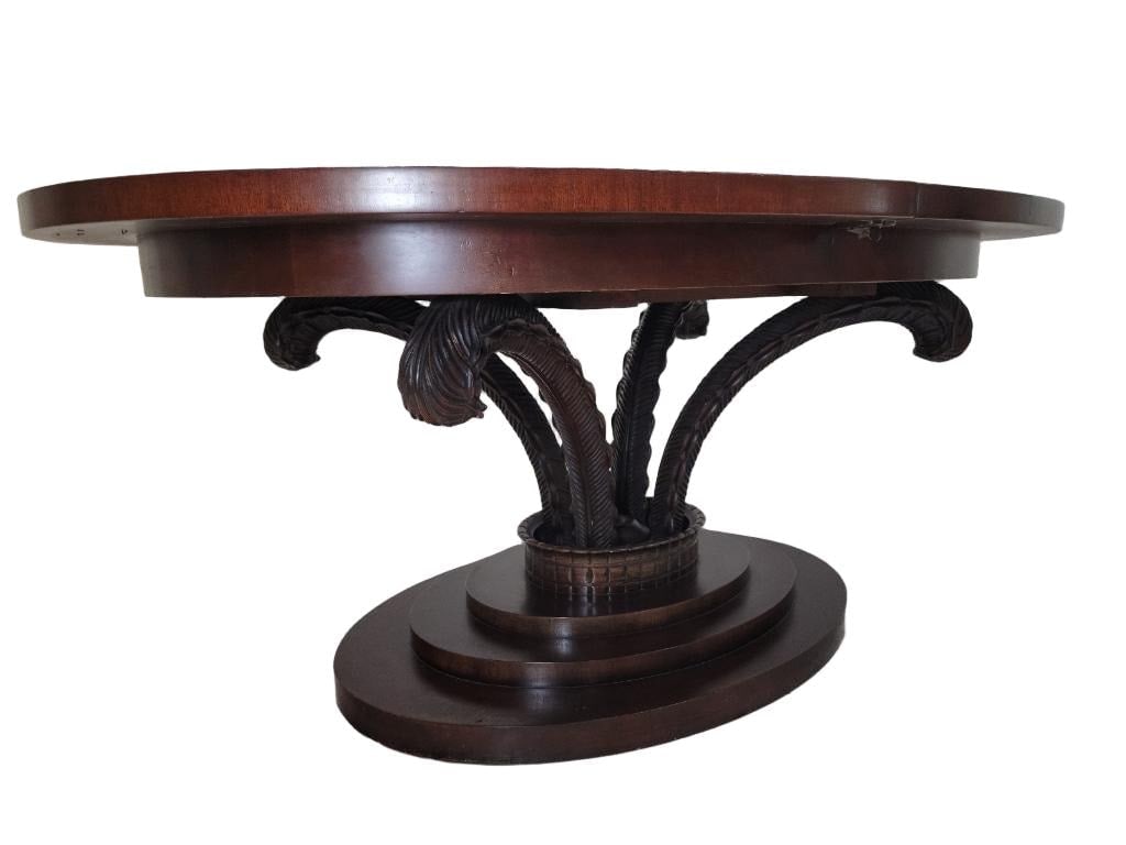 Art Deco Carved Acanthus Leaf Oval Dining Table by Dorothy Draper - 2