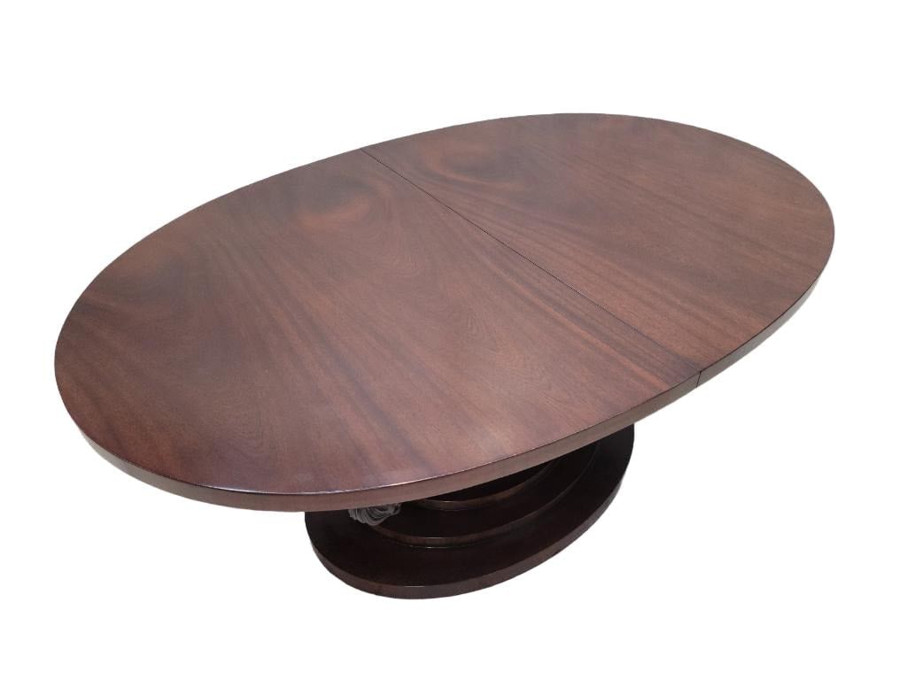 Art Deco Carved Acanthus Leaf Oval Dining Table by Dorothy Draper - 5