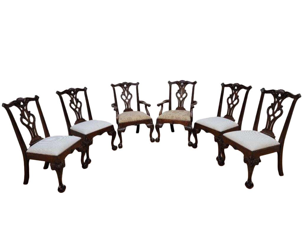 Vintage Chippendale Style Dining Chairs by Henredon - 6 - 2