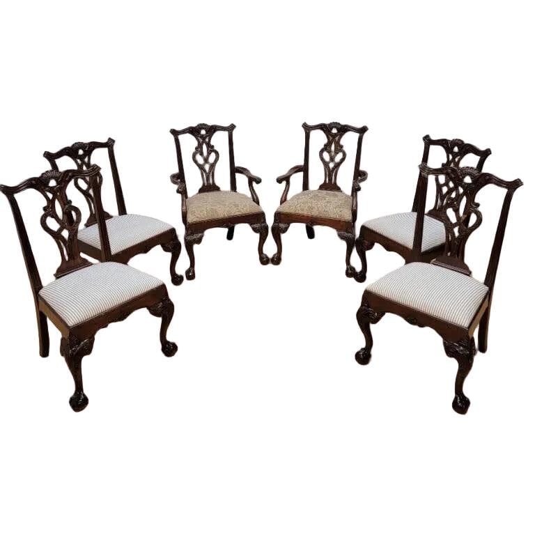 Vintage Chippendale Style Dining Chairs by Henredon - 6 - 3