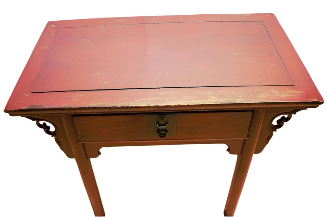 Antique Chinese Red Lacquer Altar Table - 3