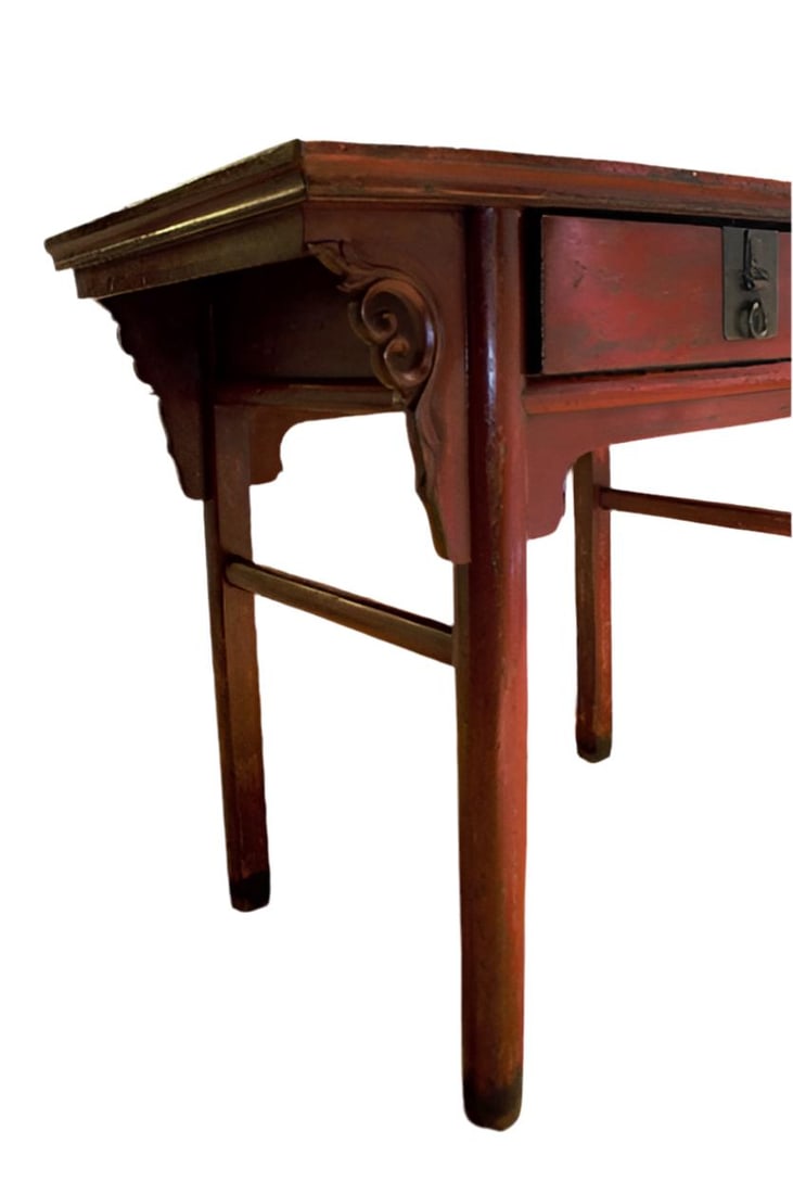 Antique Chinese Red Lacquer Altar Table - 8