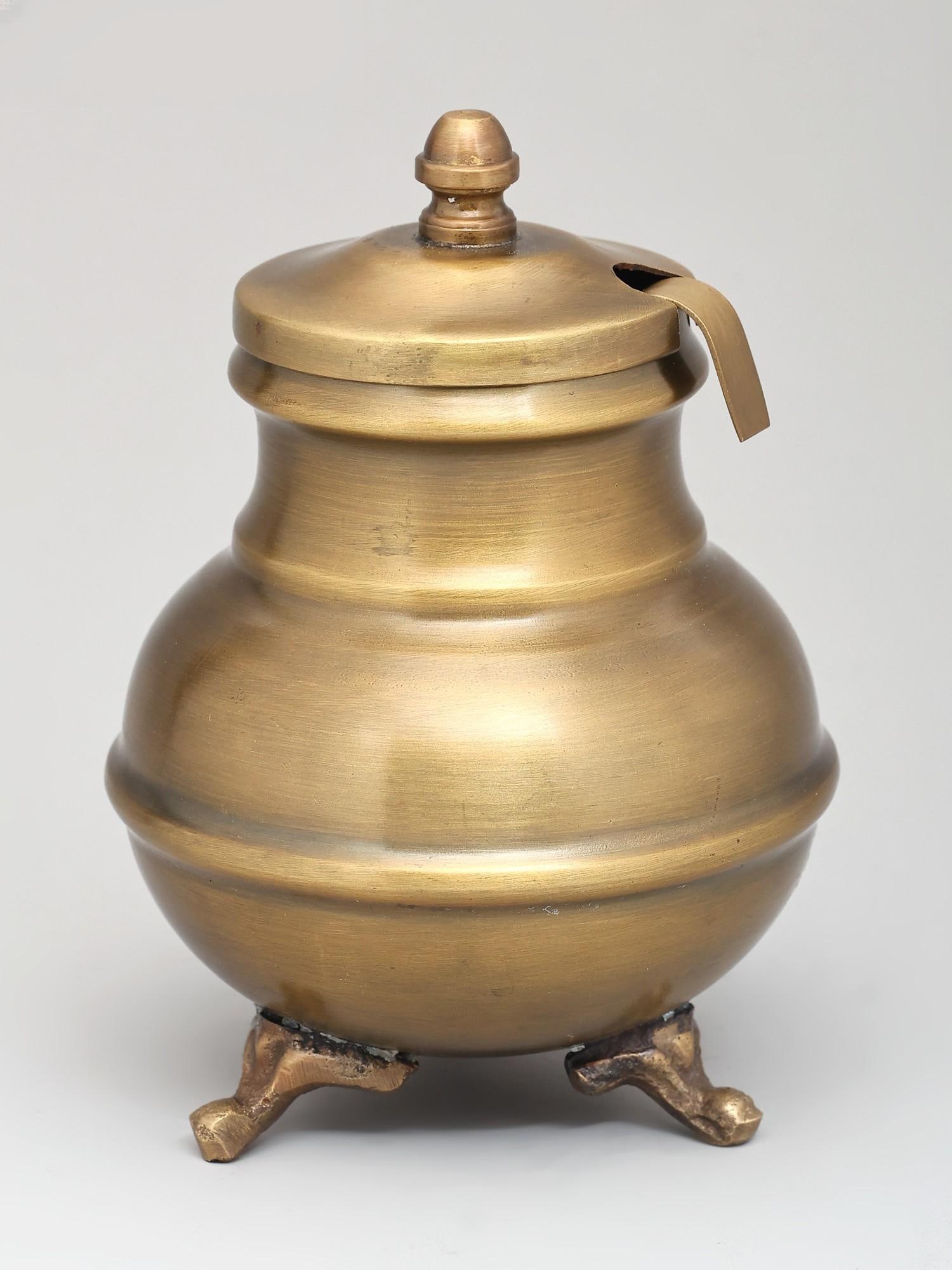 5" Small Ganga Jal (Holy Water) Pot in Brass | Made in India - 2