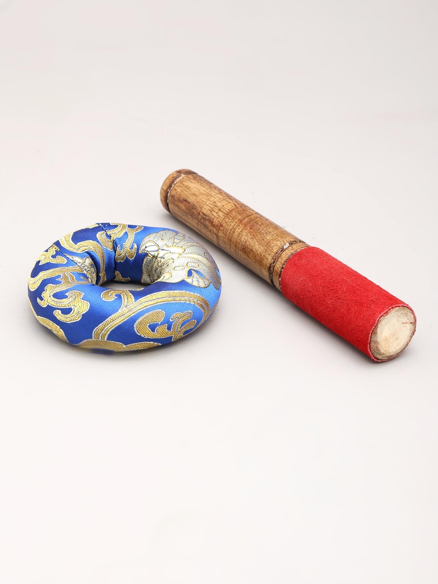 Tibetan Singing Bowl Set with Wooden Mallet and Cushion - 2