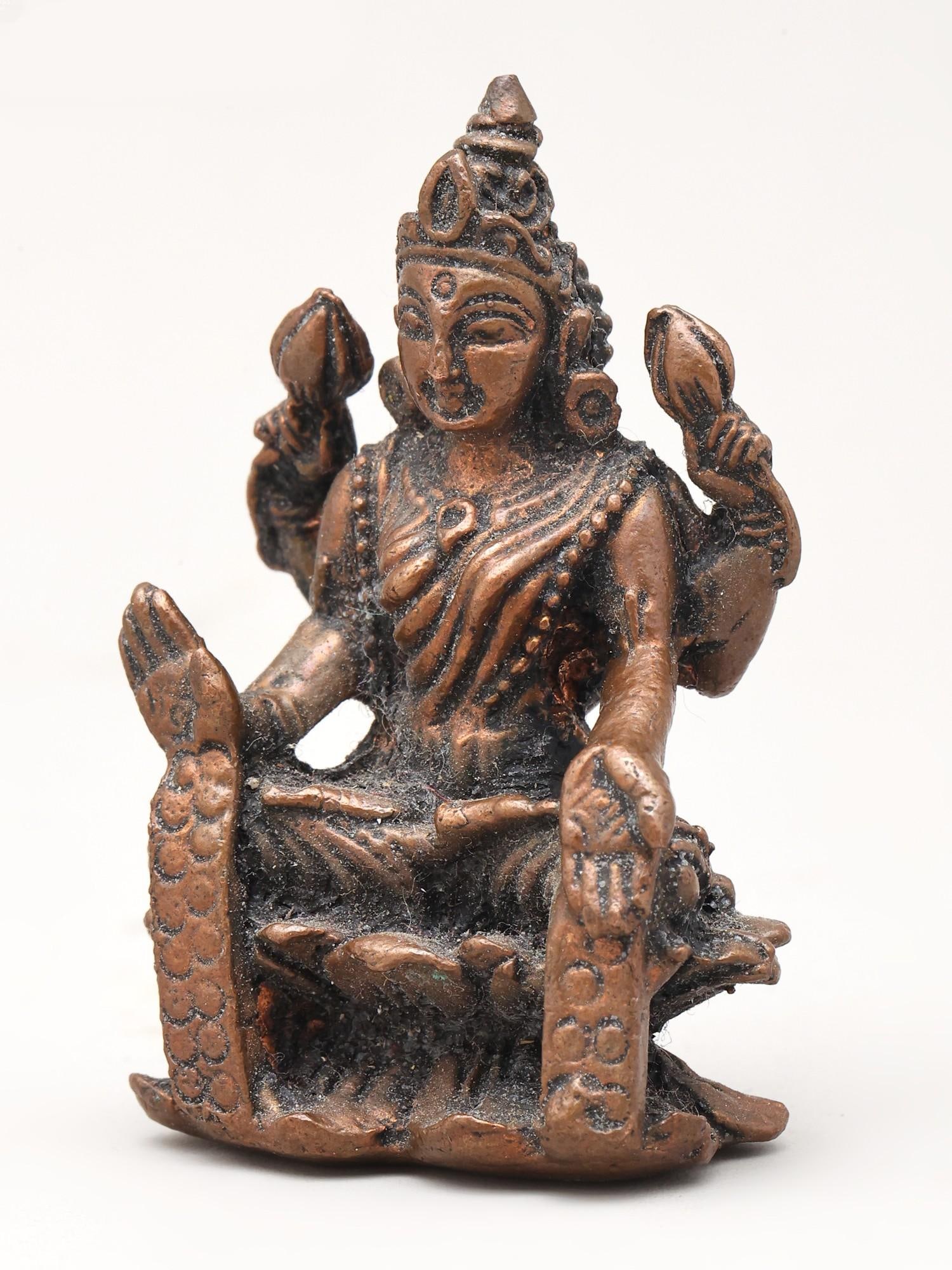 Small Size Goddess Lakshmi | Copper Statue - 2