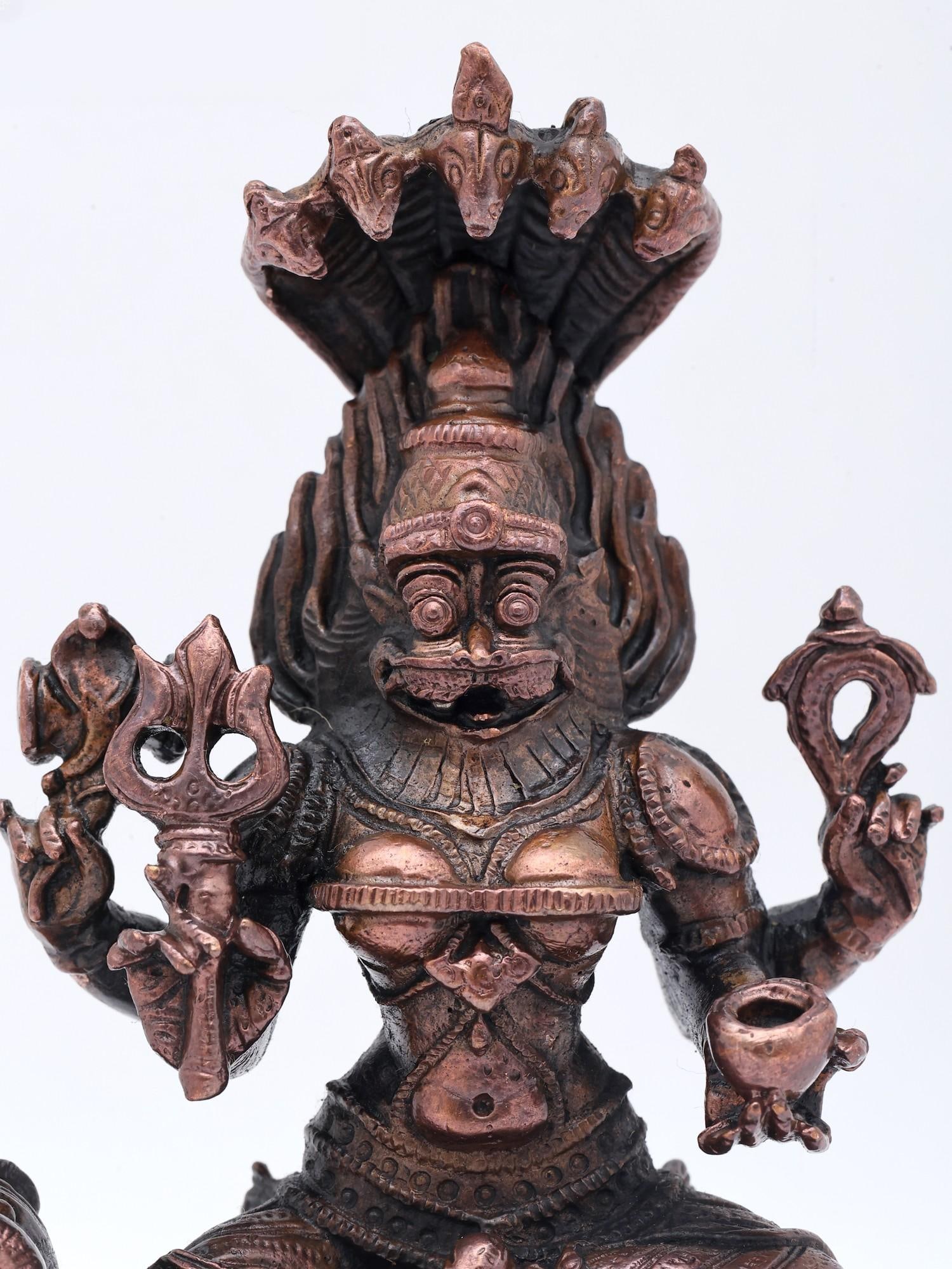 Goddess Pratyangira - Fierce form of Shakti | Copper Statue | Made in India - 2