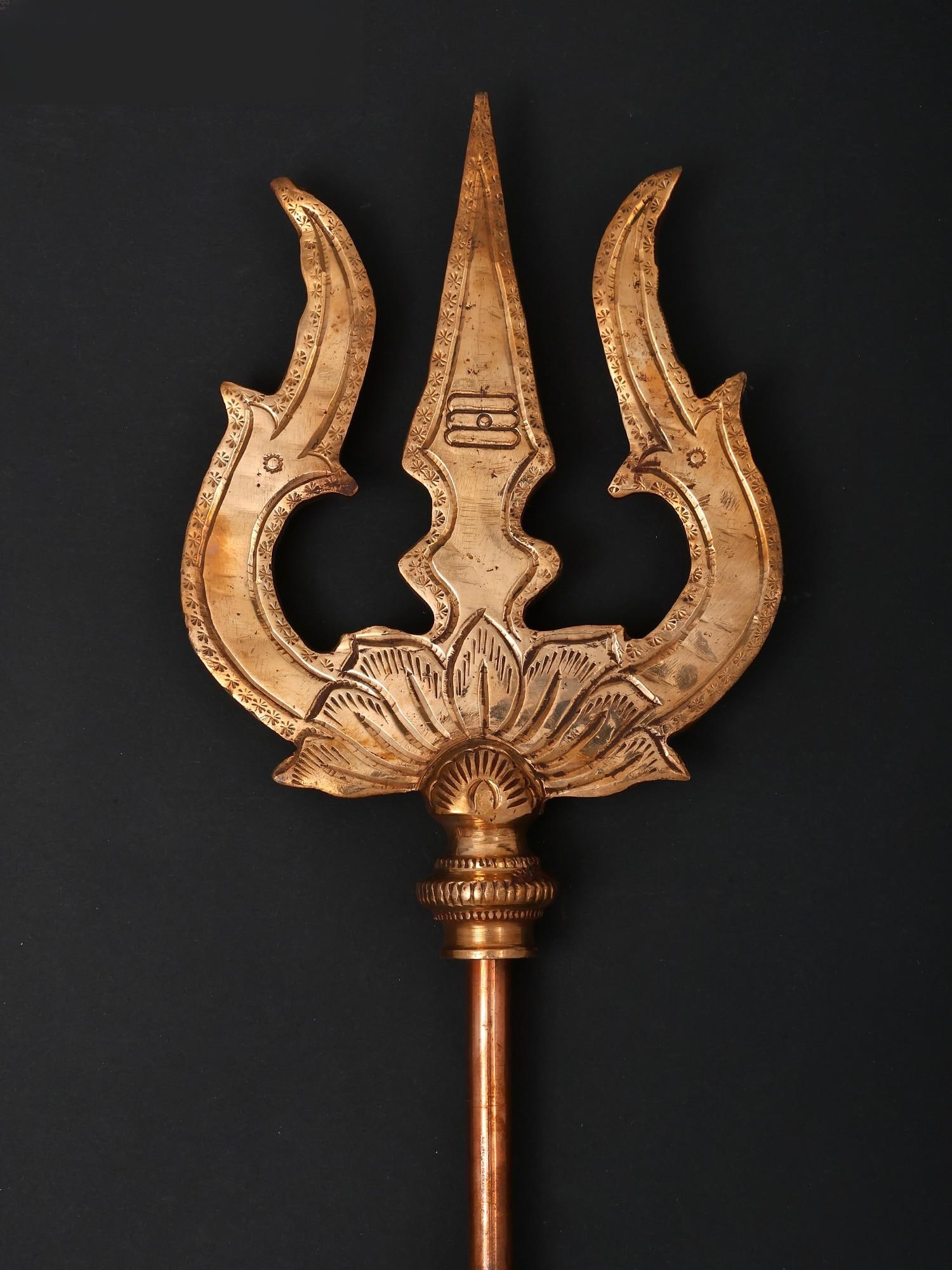 60" Large Size Lord Shiva's Trident (Trishul) | Copper - 2