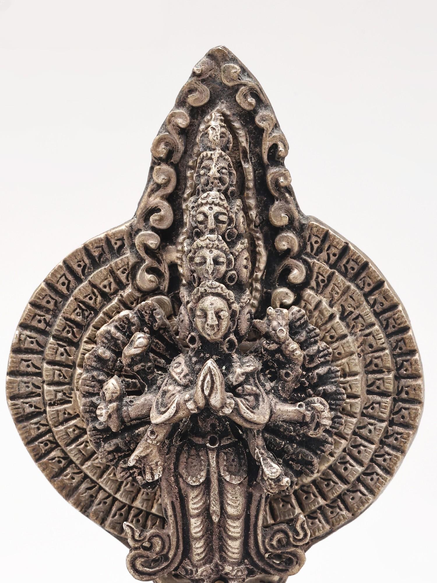 4" Small Tibetan Buddhist Deity Avalokiteshvara with Standing Posture | Handmade | Copper Statue - 2