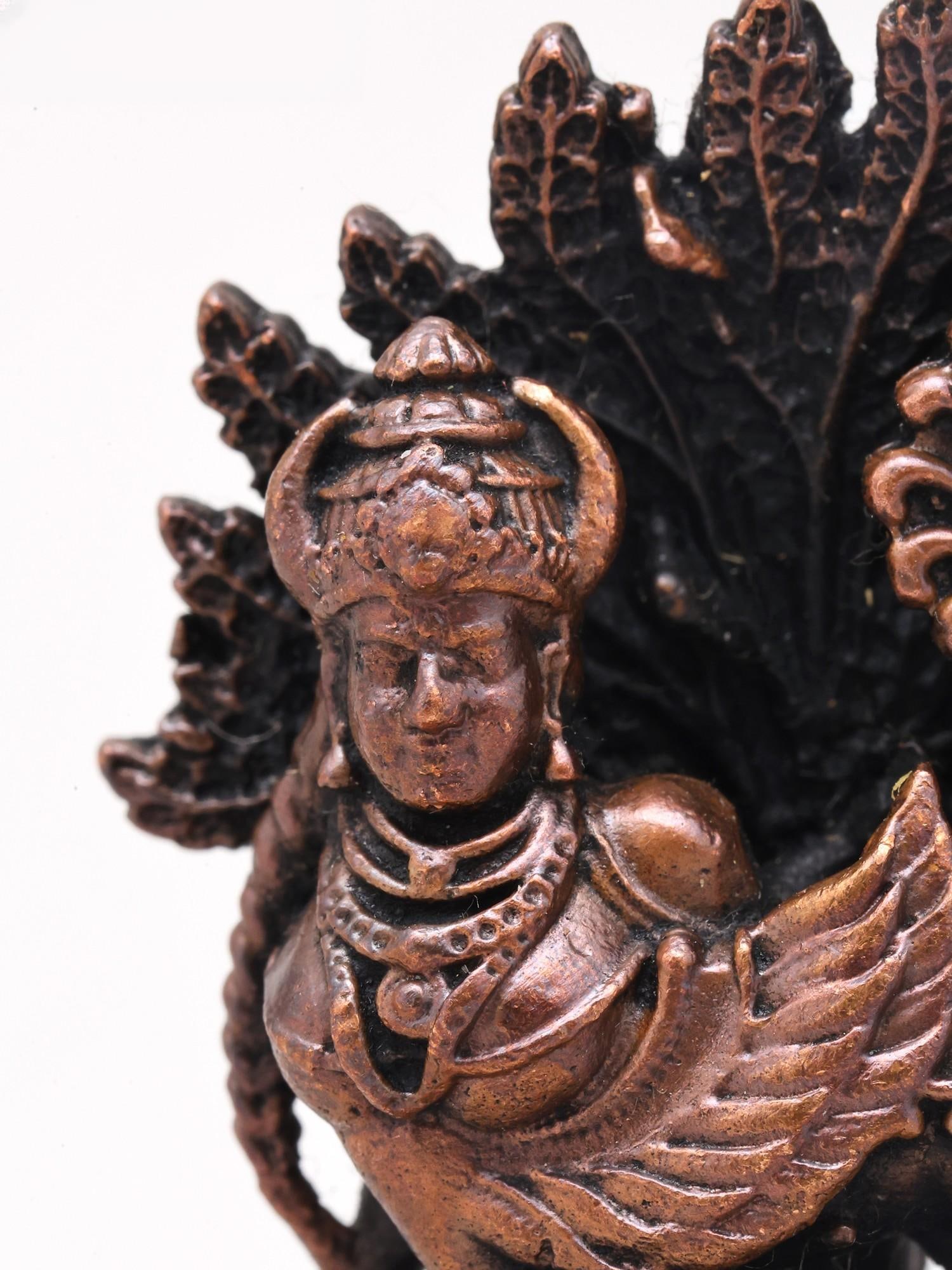 Small Goddess Kamadhenu Cow with Calf for Prosperity and Positivity | Copper Statue | Made in India - 2
