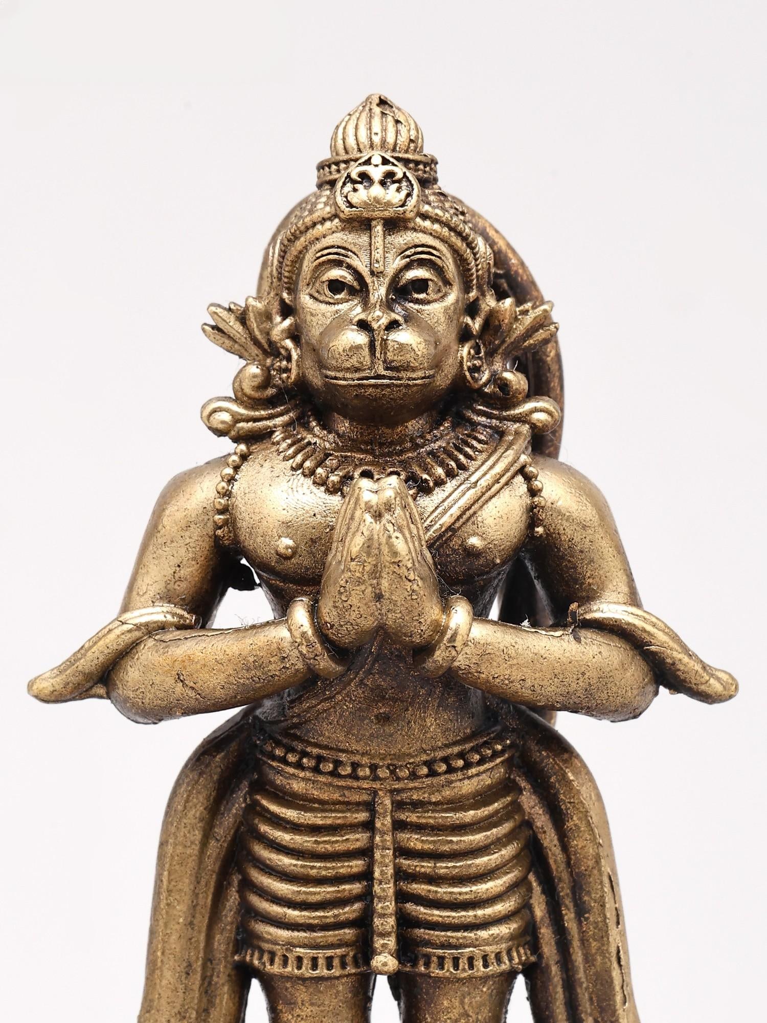 3" Small Lord Hanuman Standing on Lotus with Namaskar Mudra | Copper Statue | Made in India: Title: 3" Small Lord Hanuman Standing on Lotus with Namaskar Mudra | Copper Statue | Made in India Reserve: $57.00 Shipping: Domestic: Shipping rates are determined by destination International: