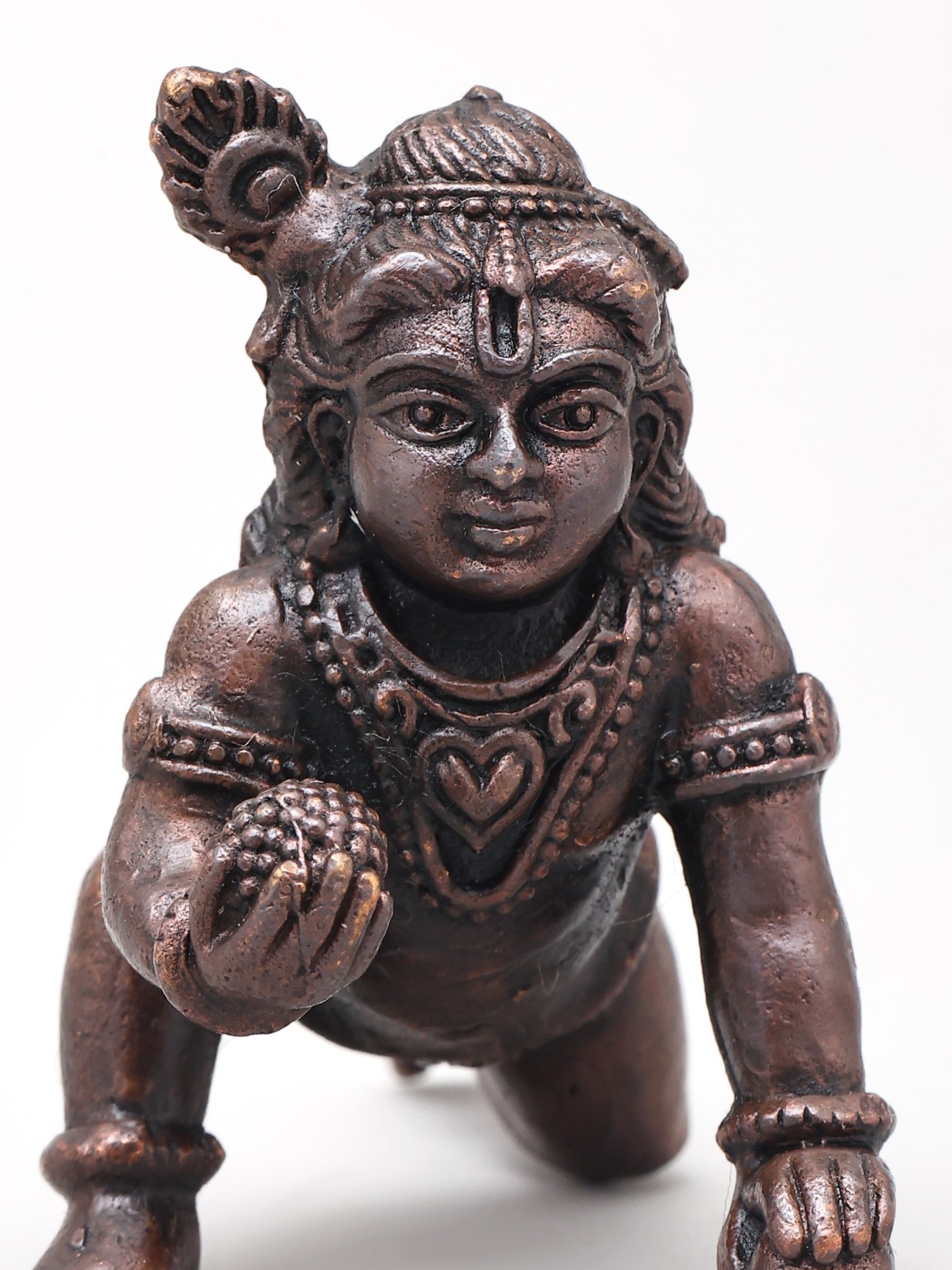 Small Idol of Lord Krishna As Laddu Gopal | Copper Statue | Made in India - 2