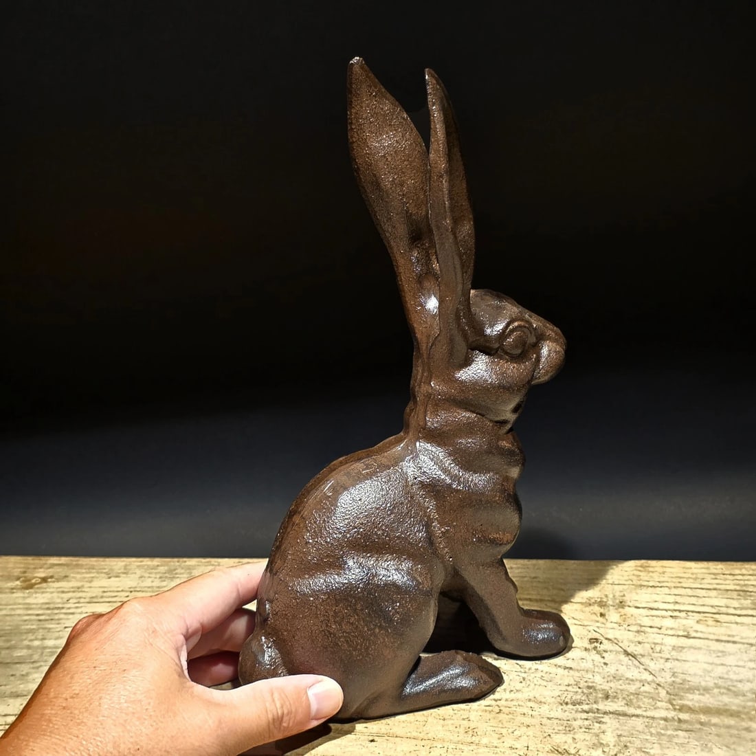 Cast Iron Rabbit Door Stop Hare Statue - 6