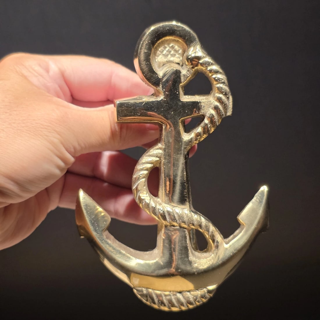 6" Brass Anchor Door Knocker - 6