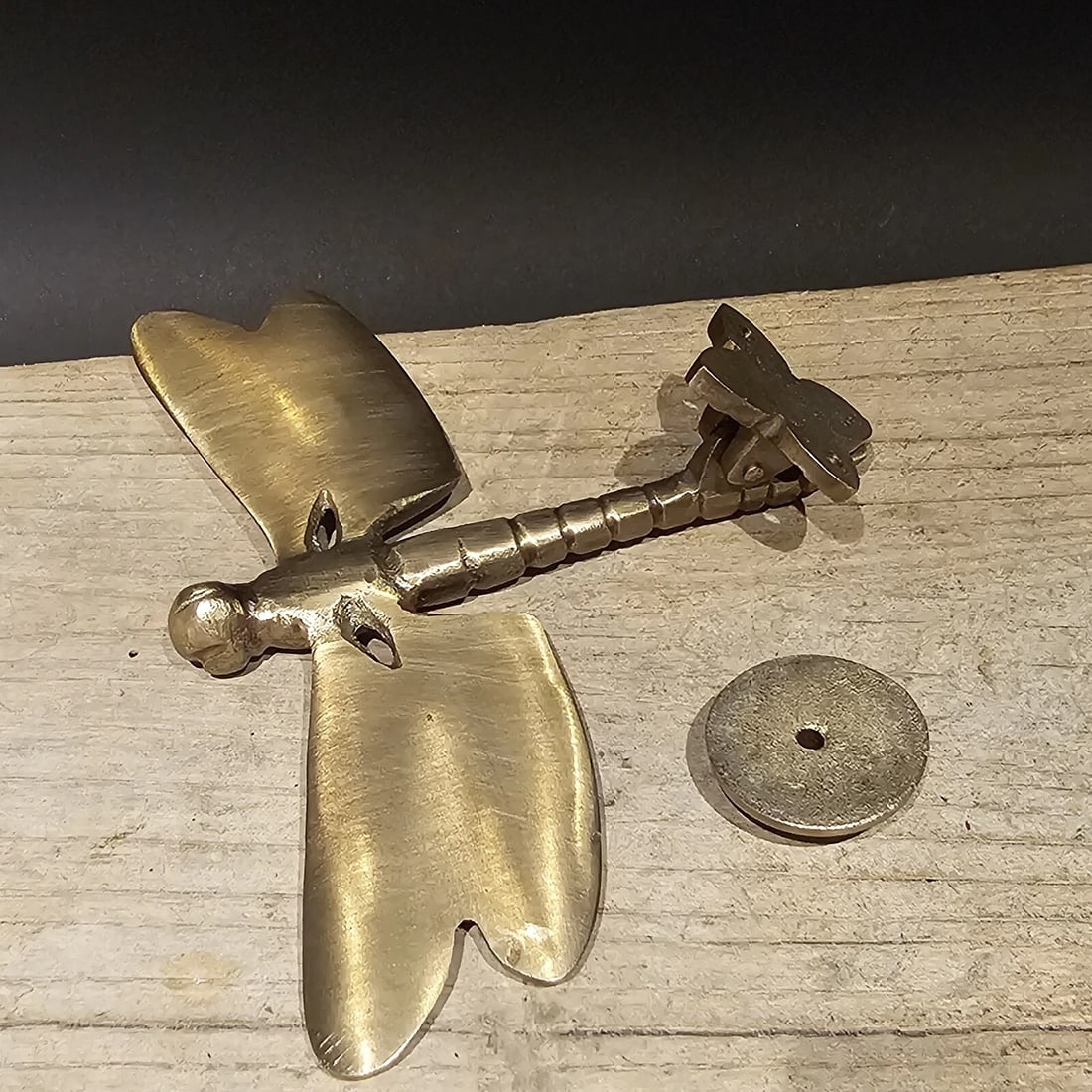 6-1/4" Brass Dragonfly Door Knocker - 10