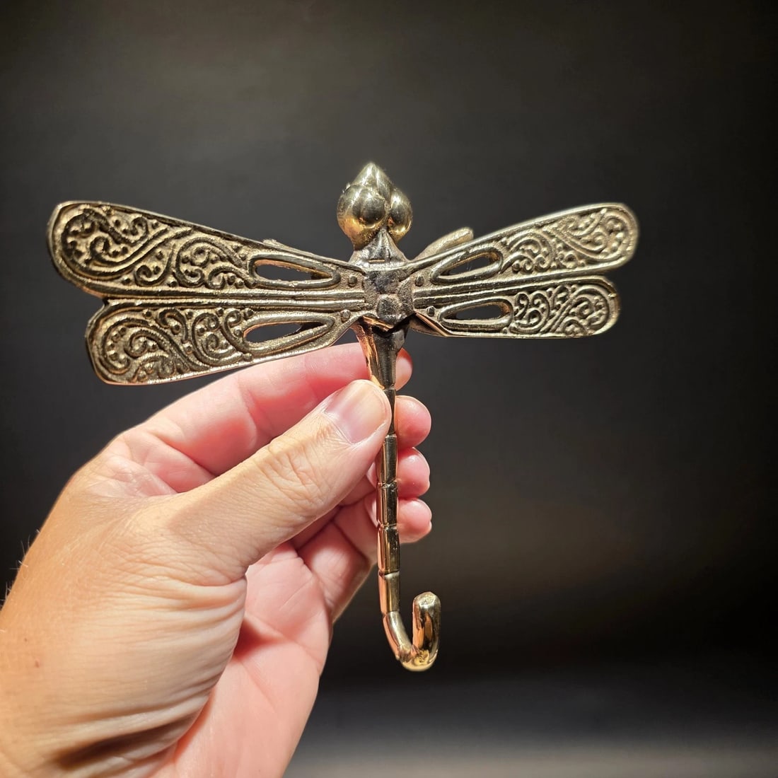 Brass Dragonfly Wall Hook Art Nouveau Style Coat Hook (1 of 11)