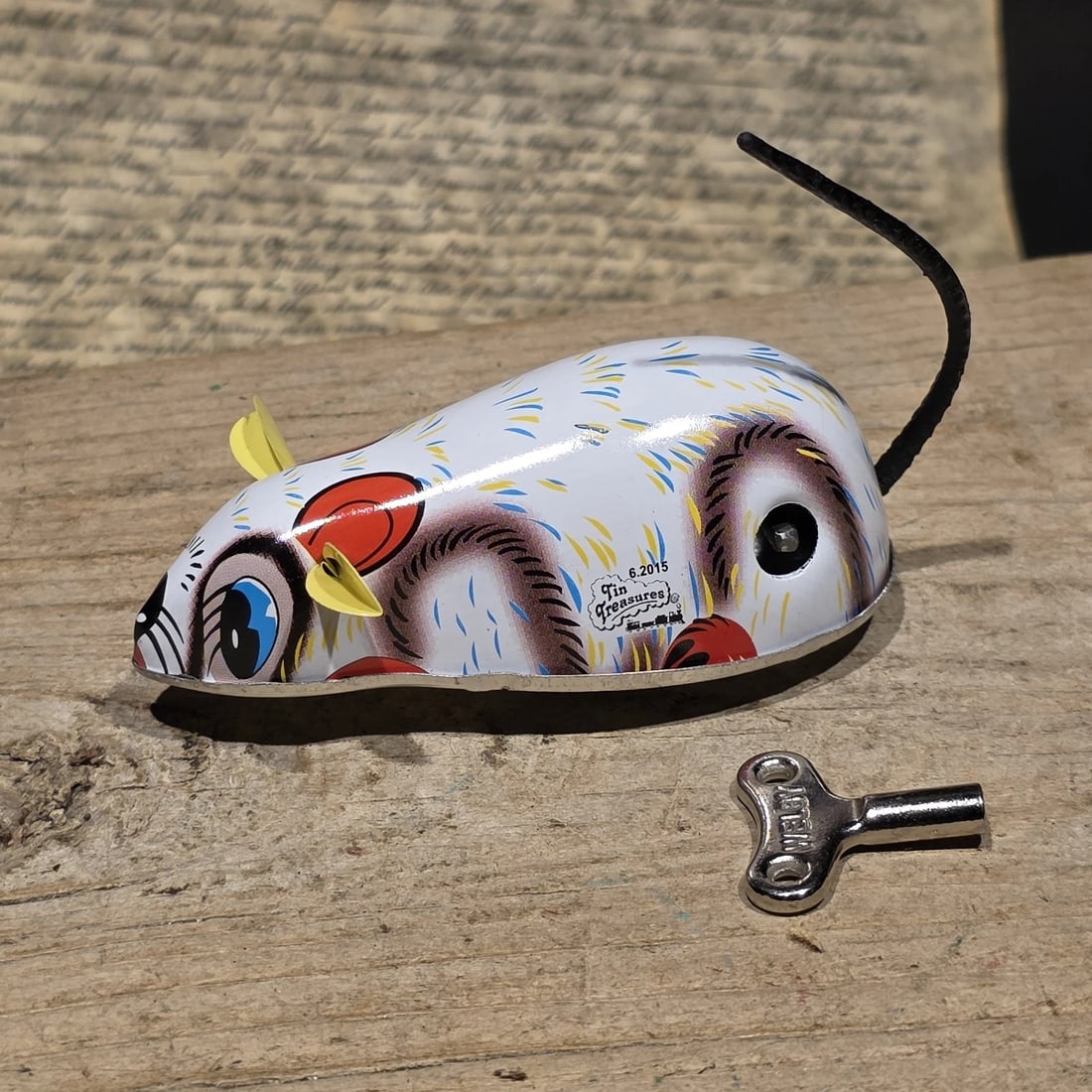 Tin Litho Mouse Toy Wind Up Mechanical Mouse - 16