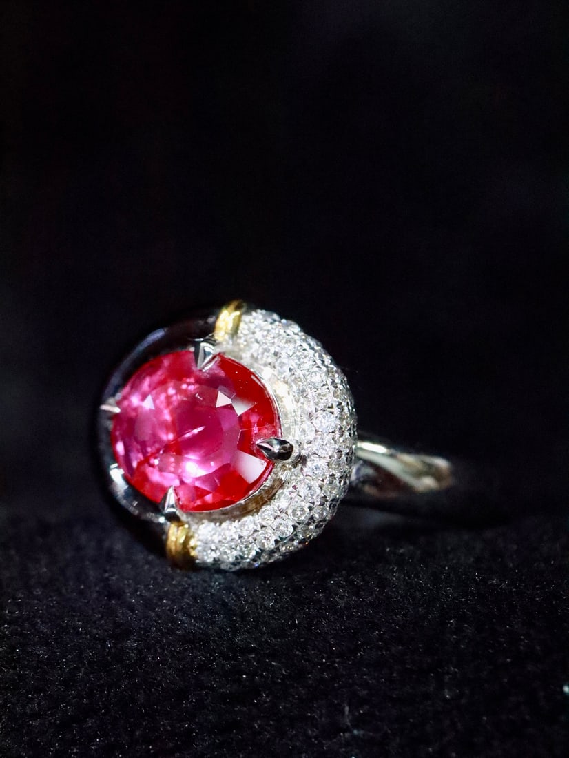 18K Gold Natural No-Heat Ruby Ring - 2