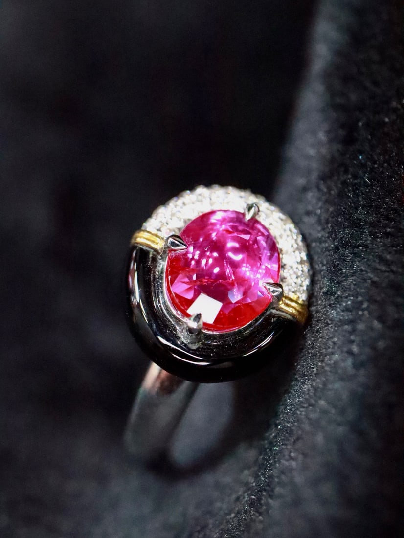 18K Gold Natural No-Heat Ruby Ring - 4