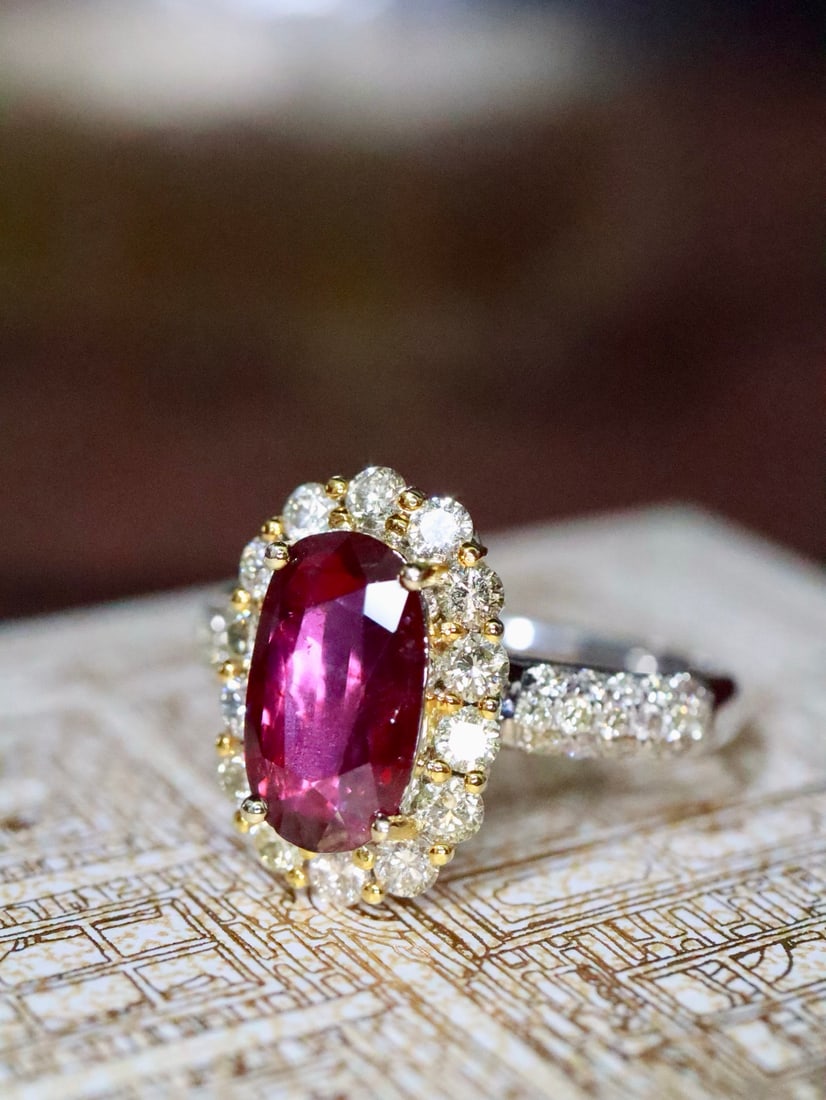 18K Gold Natural Ruby Ring - 2
