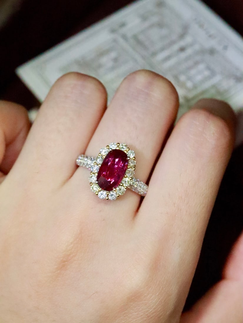 18K Gold Natural Ruby Ring - 5