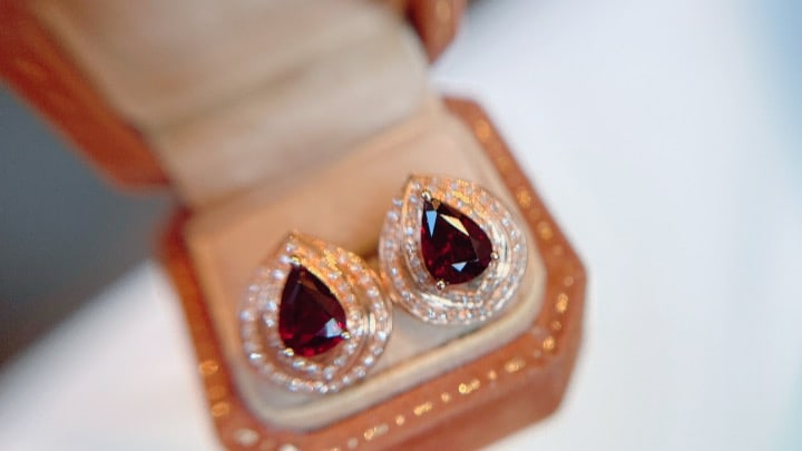 18K Gold Natural Tourmaline Earrings - 2