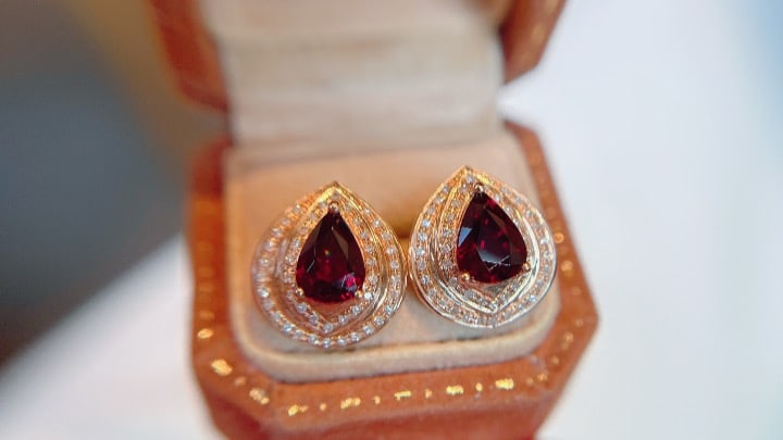 18K Gold Natural Tourmaline Earrings - 3