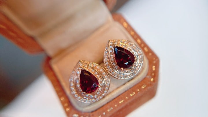 18K Gold Natural Tourmaline Earrings - 4