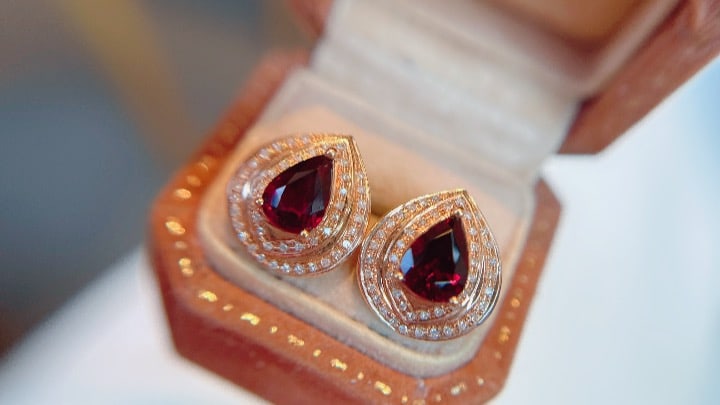18K Gold Natural Tourmaline Earrings - 5