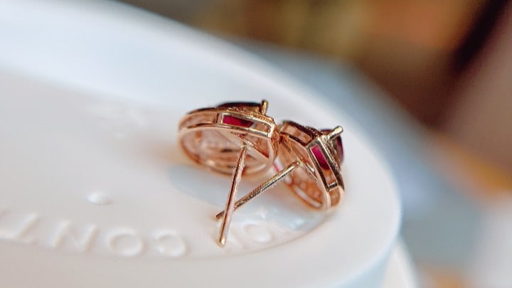 18K Gold Natural Tourmaline Earrings - 6