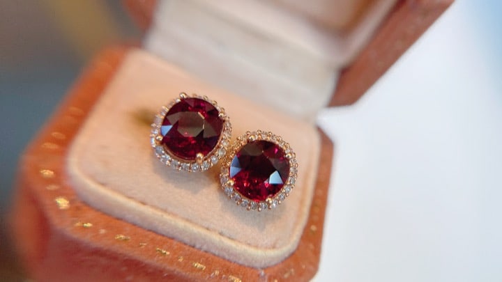 18K Gold Natural Tourmaline Earrings - 2