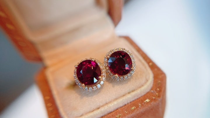 18K Gold Natural Tourmaline Earrings - 4