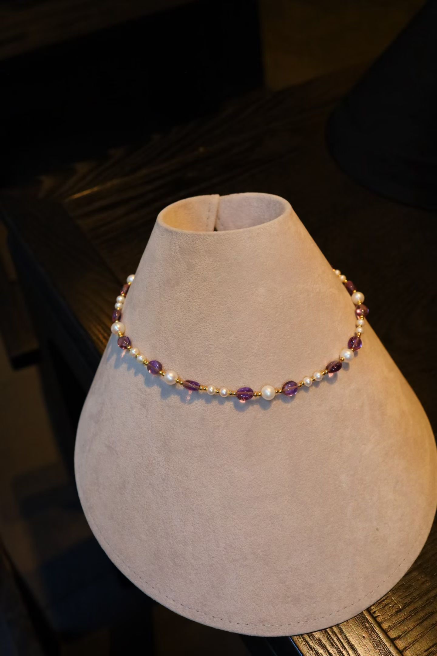 Natural Pearl and Amethyst Necklace - 2