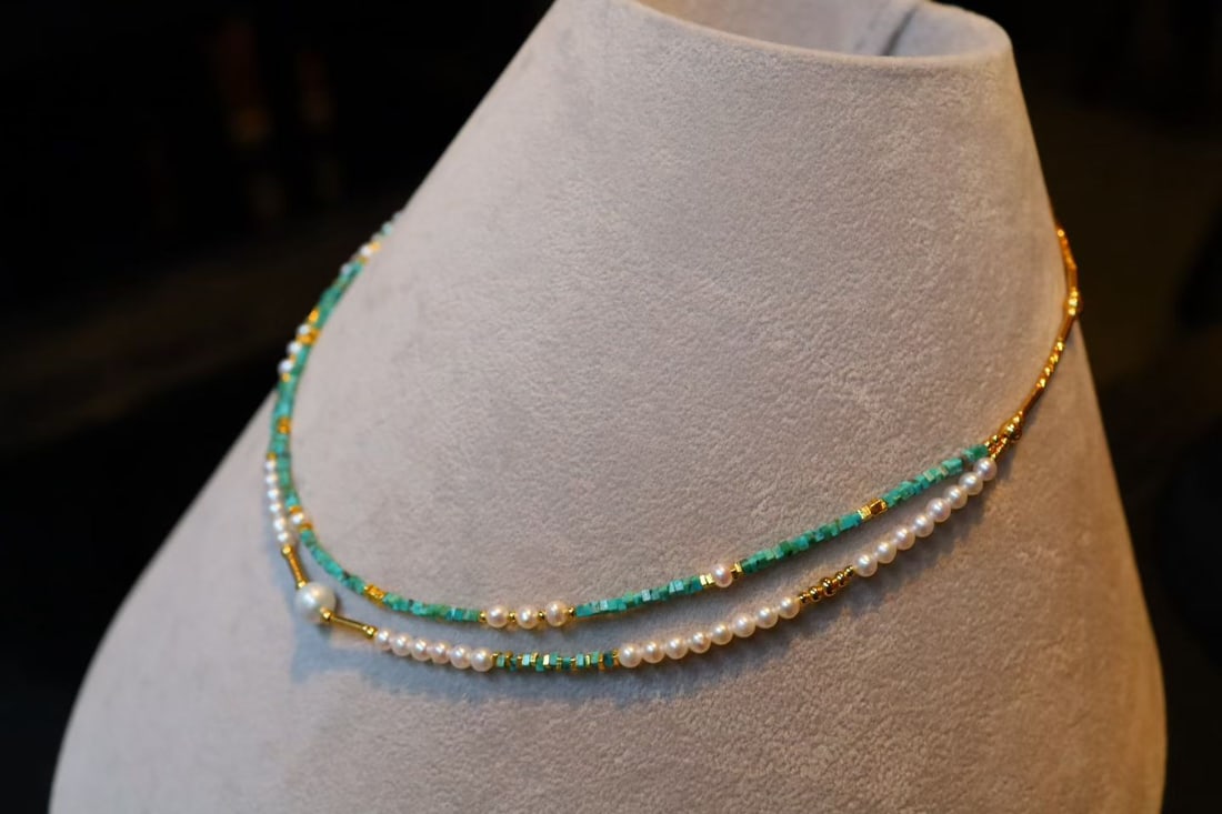 Sterling Silver Pearl Double-layer Necklace - 2