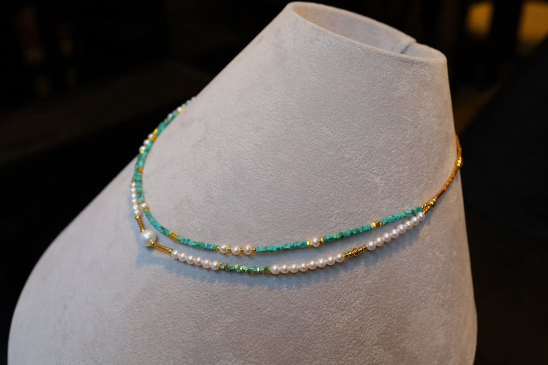 Sterling Silver Pearl Double-layer Necklace - 3