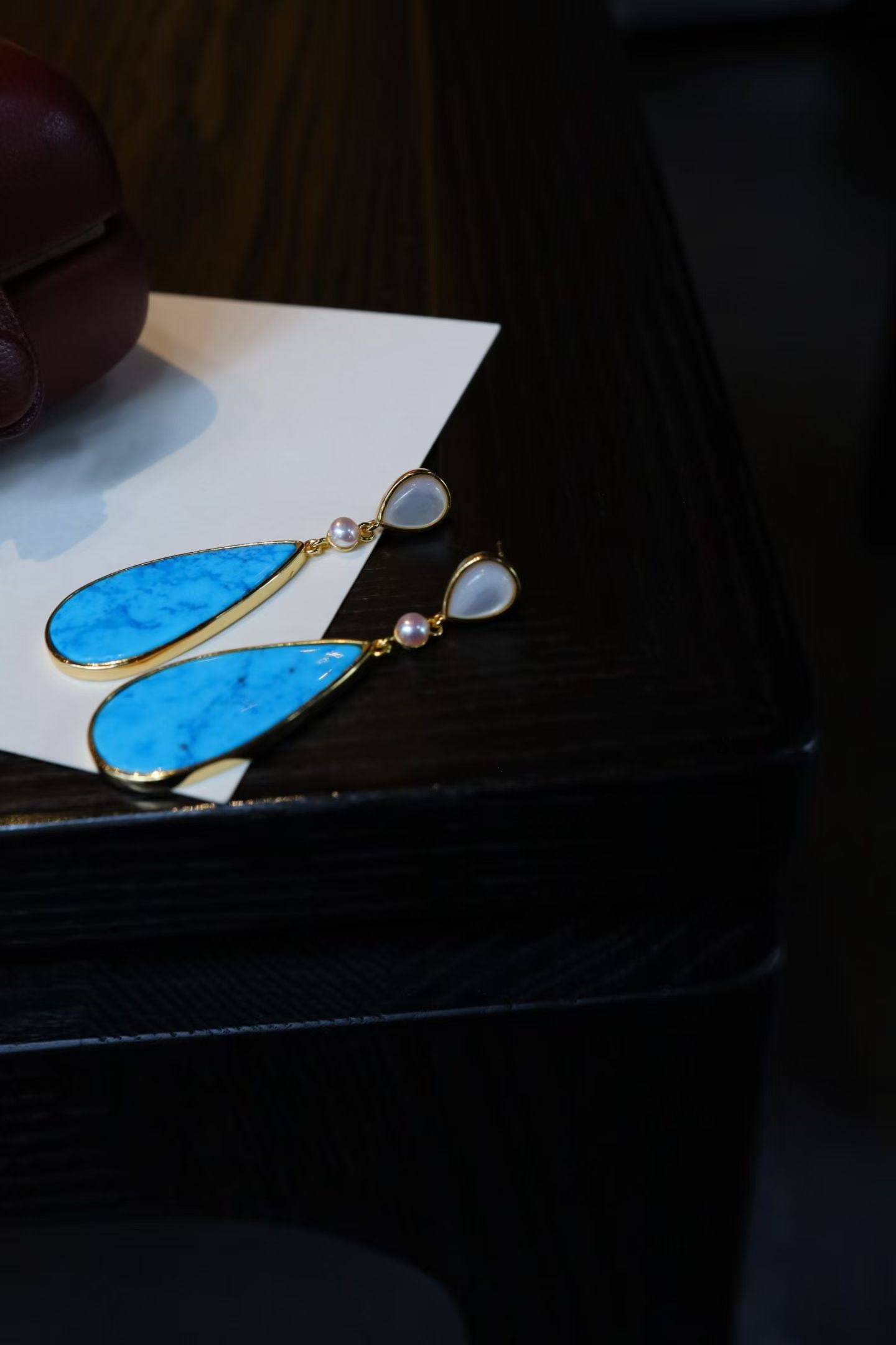 S925 silver earrings inlaid with white shell - 4