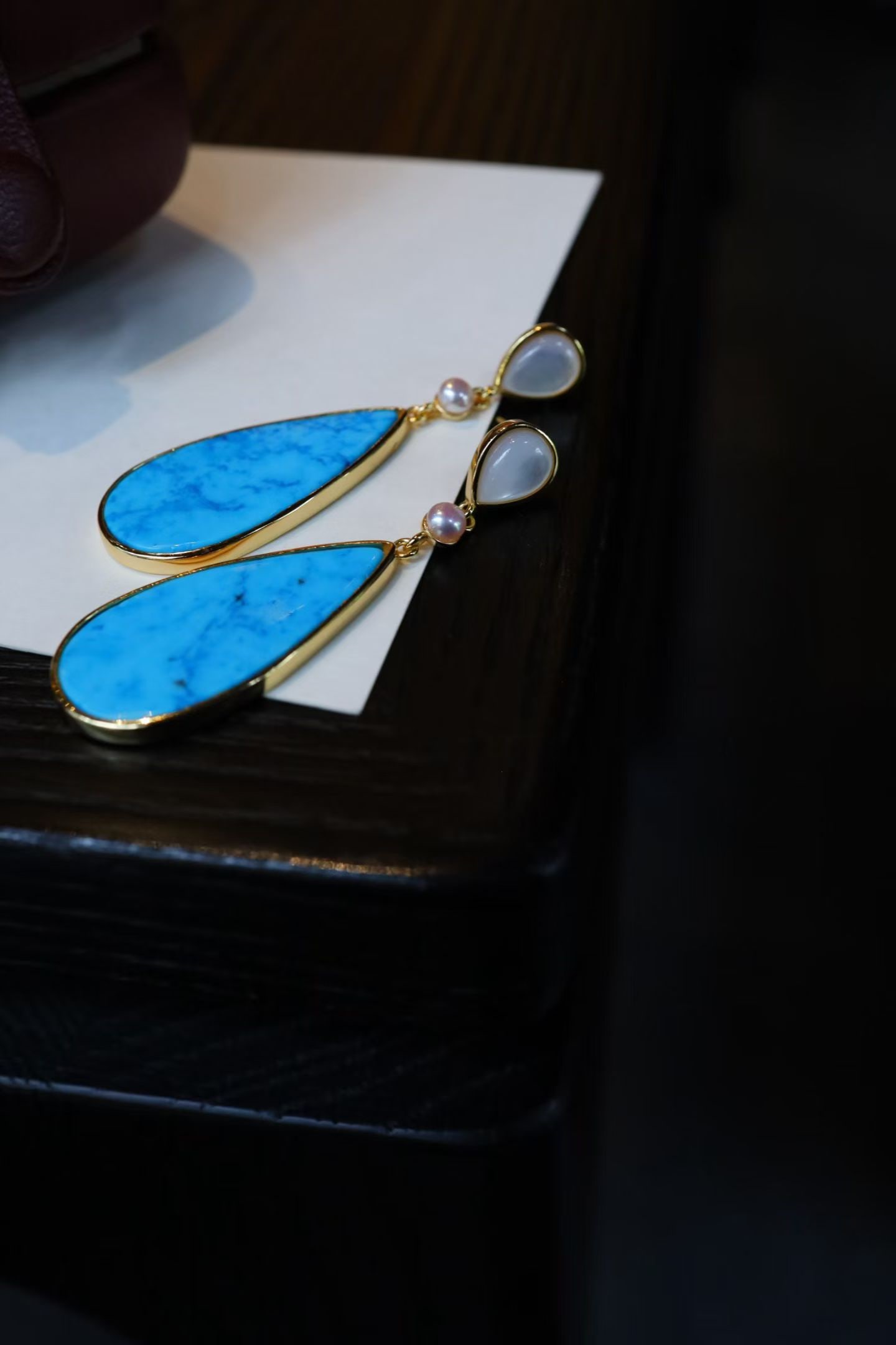S925 silver earrings inlaid with white shell - 6