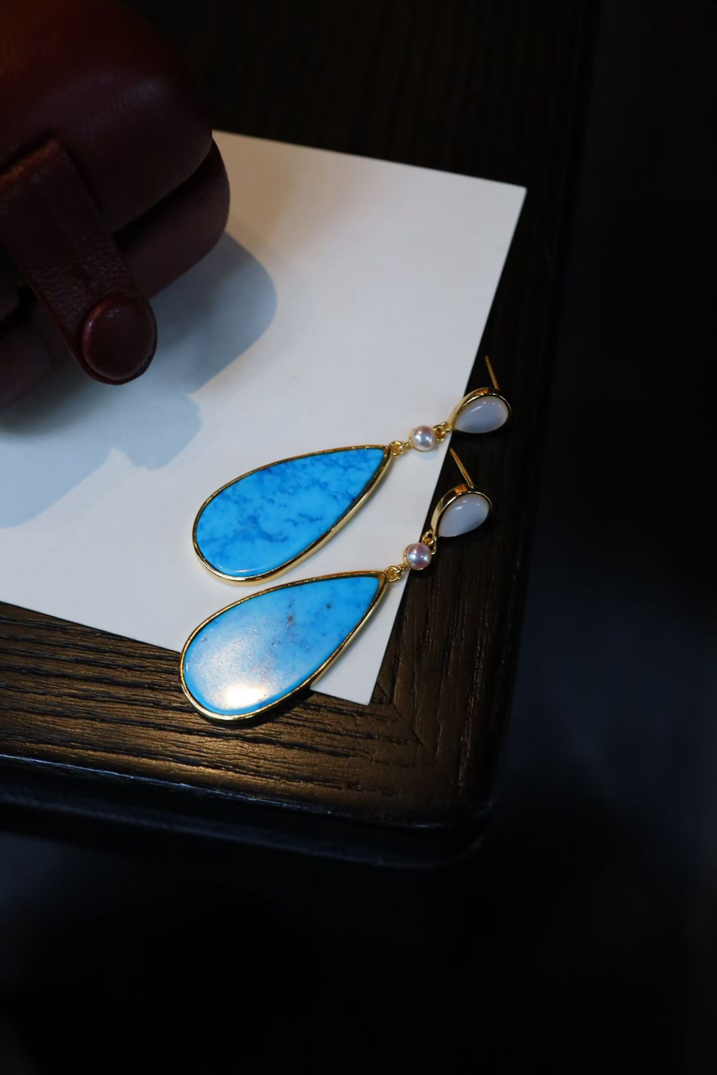 S925 silver earrings inlaid with white shell - 9
