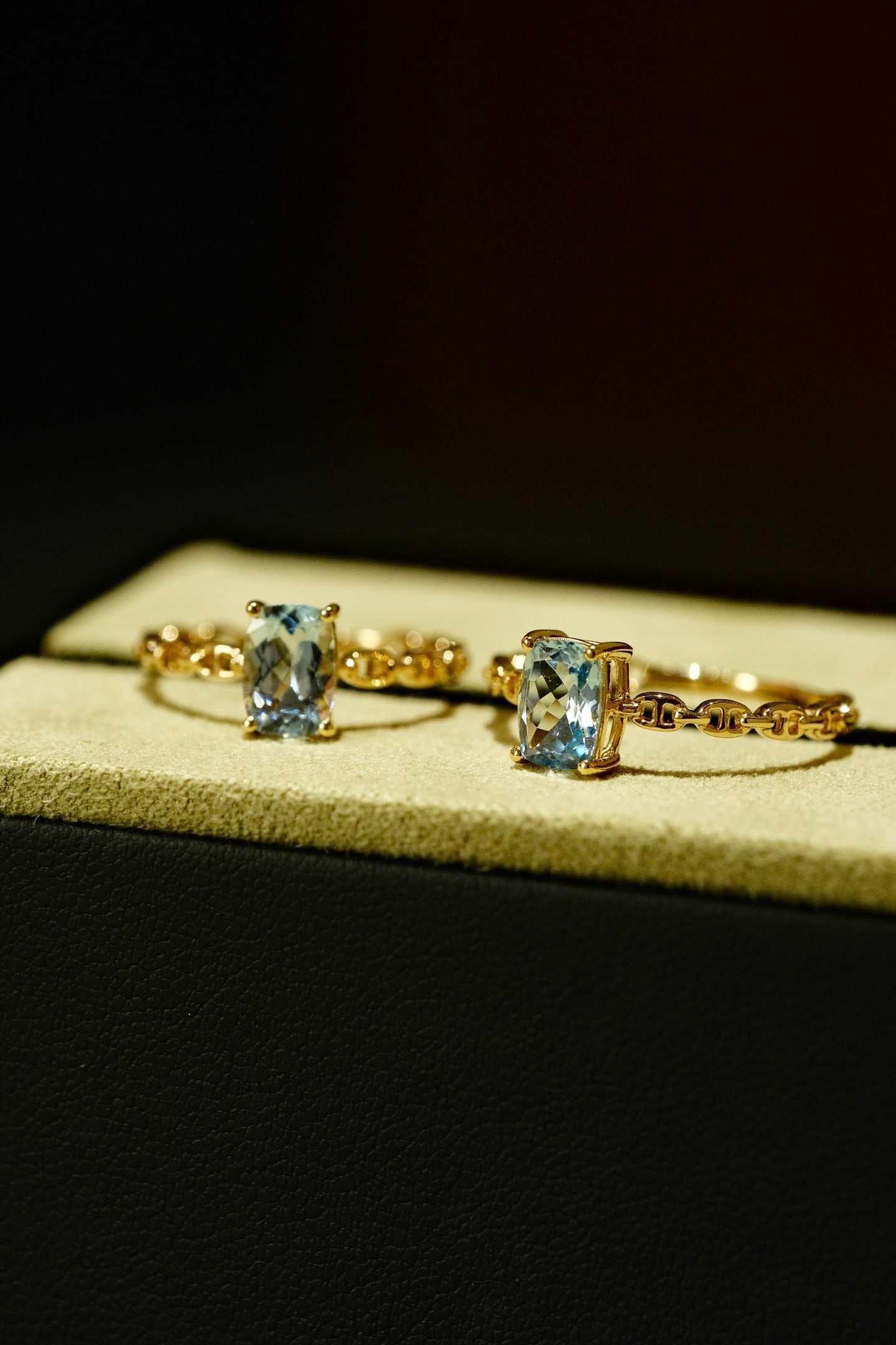 18K Gold Natural Aquamarine Ring - 2