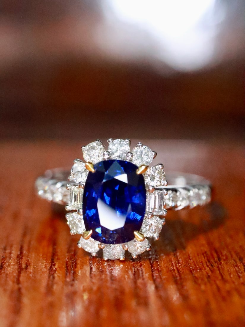 18K Gold Natural Sapphire Ring - 2