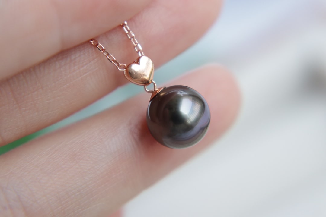 18K Gold Tahitian Pearl Pendant - 2