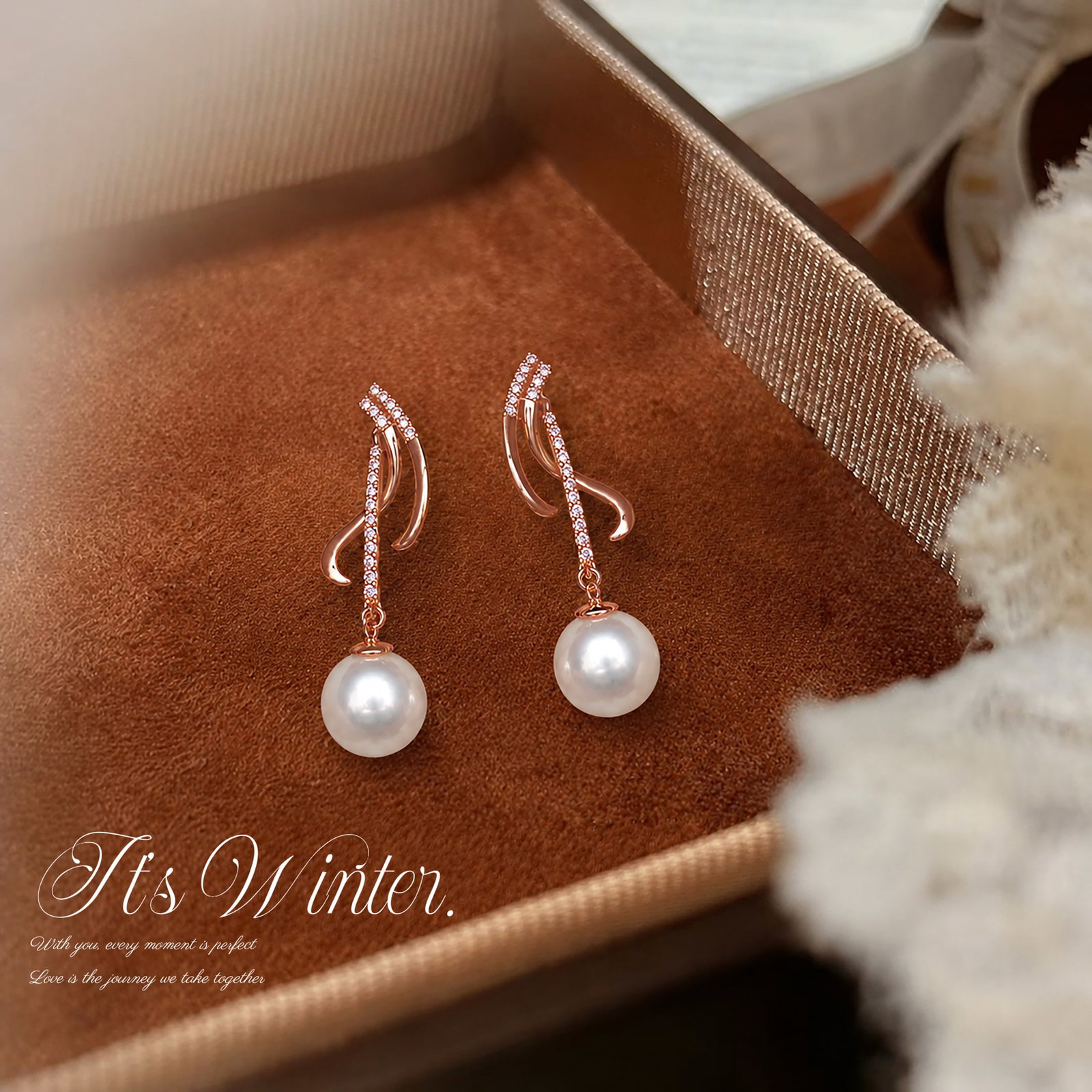 18K Gold Diamond Pearl Earrings - 7