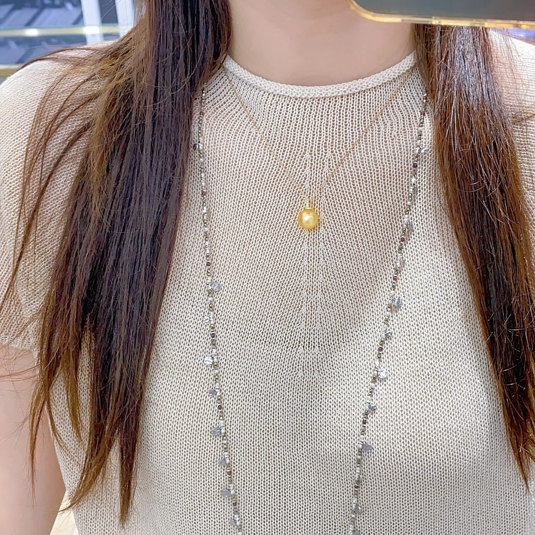 18K Gold Flawless Pearl Necklace - 6