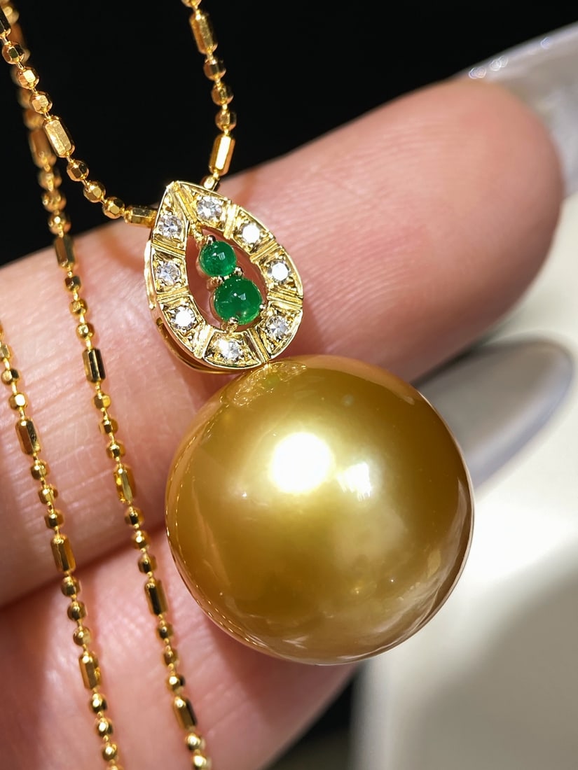 18K Gold Natural Pearl Pendant - 2