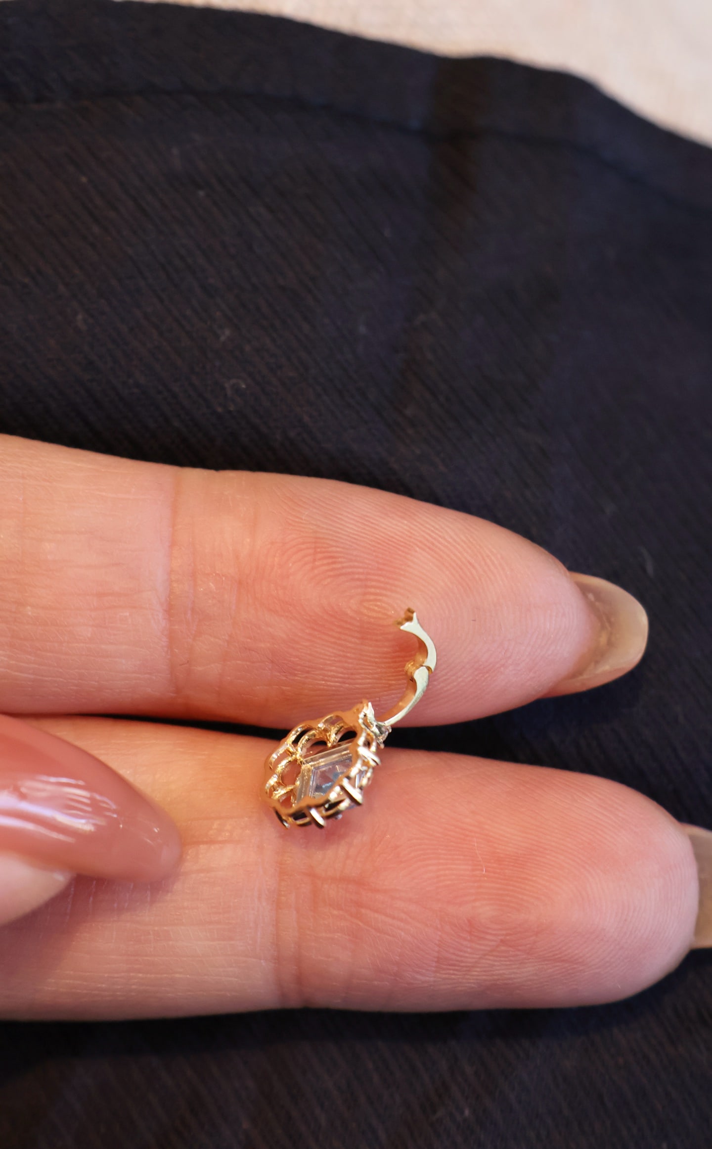 18K Gold Aquamarine Diamond Pendant - 3
